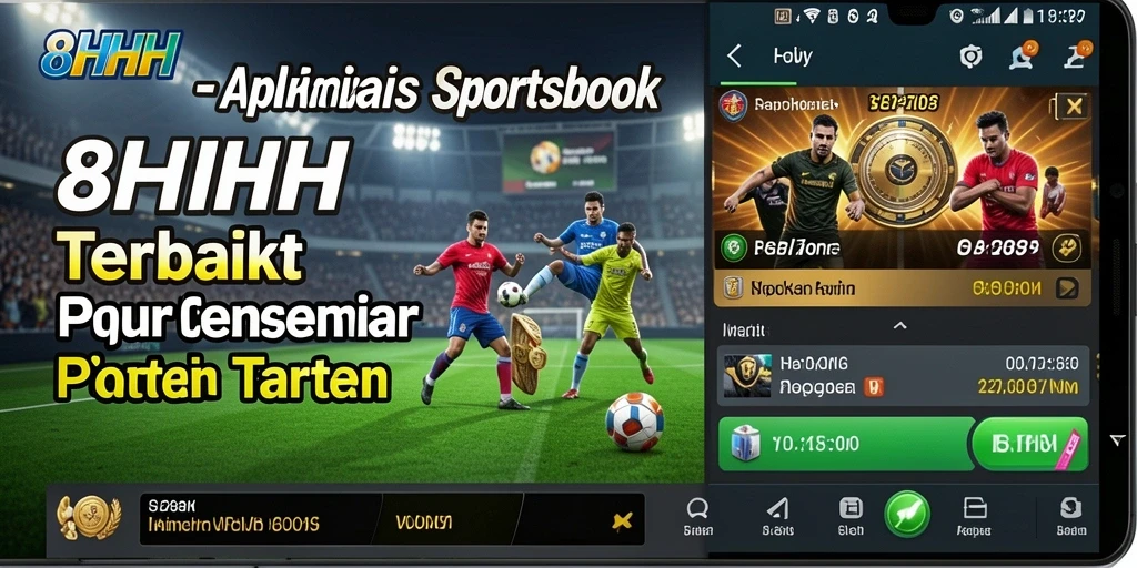 Tampilan utama aplikasi 8HHH dengan fitur sportsbook interaktif.