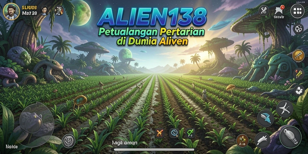 Screenshot gameplay ALIEN138 dengan aktivitas pertanian yang seru.
