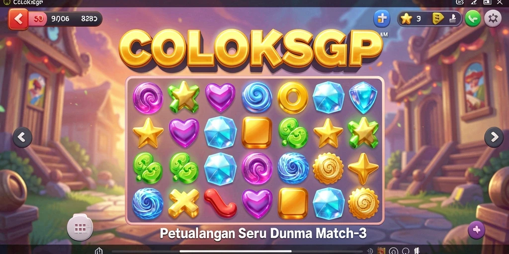 Gameplay seru COLOKSGP dengan tantangan Match-3.