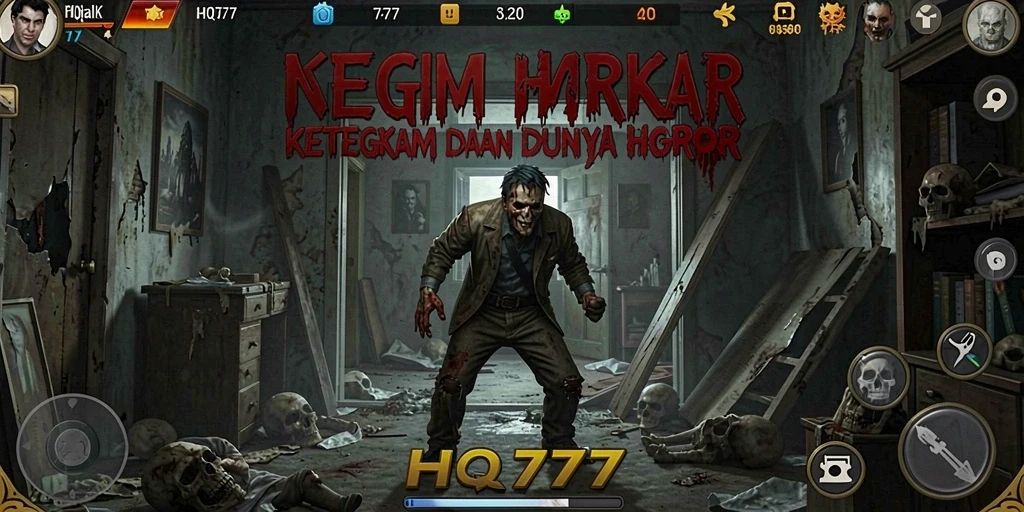 Screenshot gameplay HQ777 yang mencekam dan penuh ketegangan.