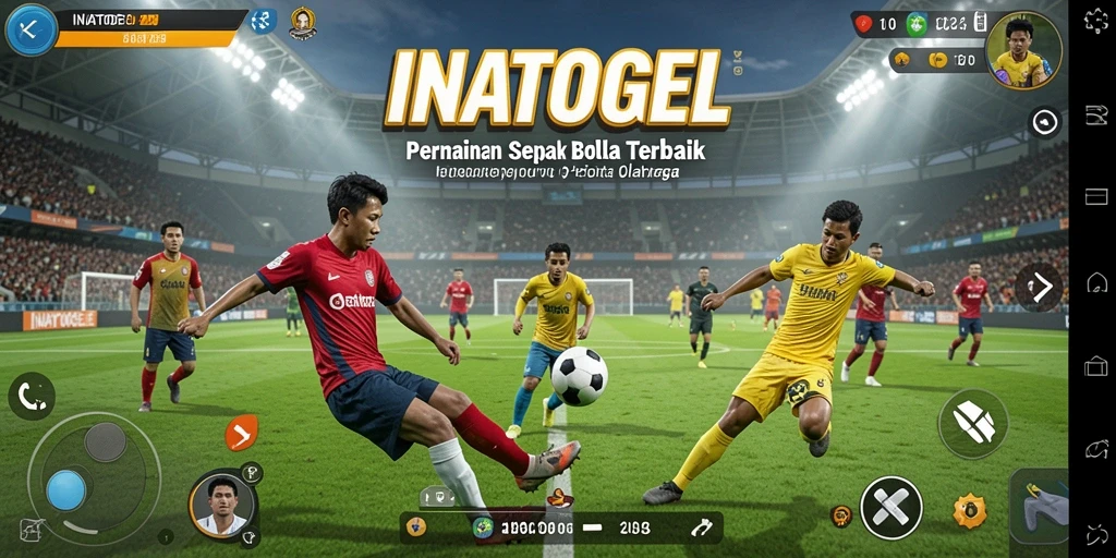 Tampilan gameplay sepak bola mendebarkan dari INATOGEL.