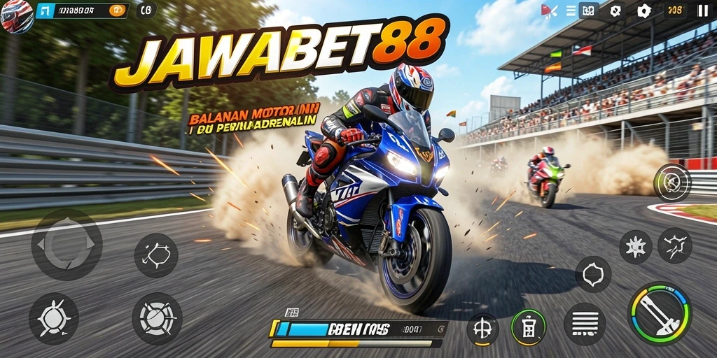 Tampilan mendebarkan dari balapan motor yang intens.