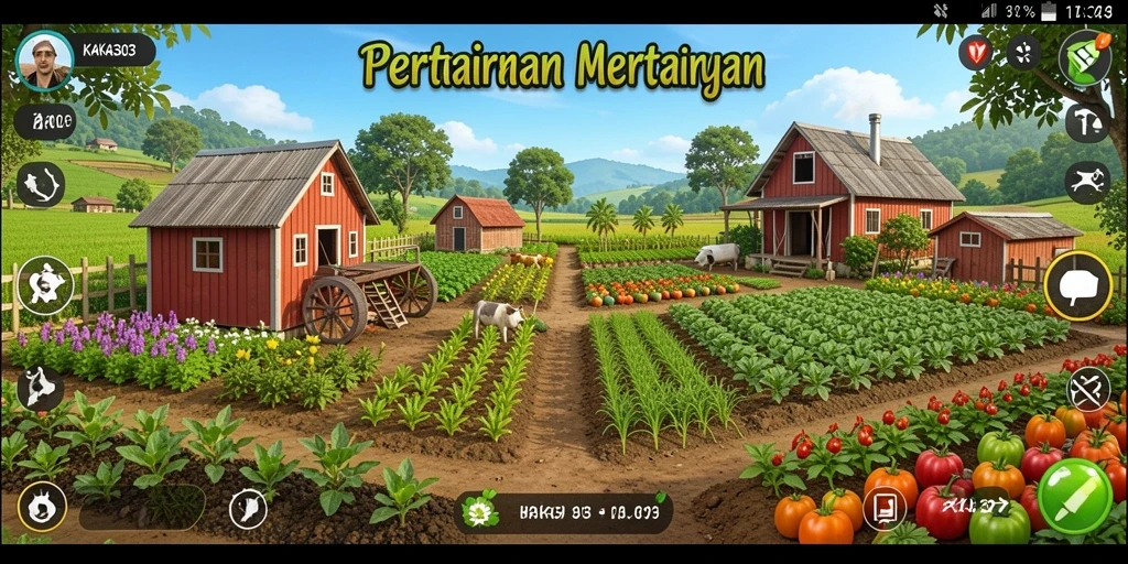 Tangkapan layar menunjukkan gameplay seru dari KAKA303 di dunia pertanian.