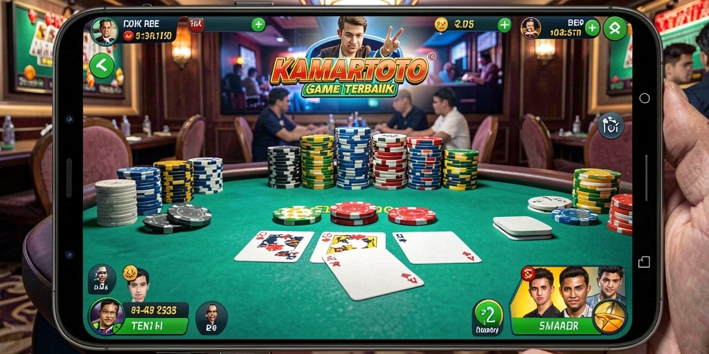 Screenshot gameplay KAMARTOTO menampilkan momen seru dalam permainan poker.