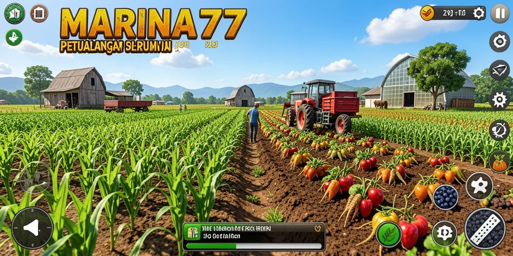 Tampilan gameplay di MARINA77 yang menampilkan proses bertani yang seru.