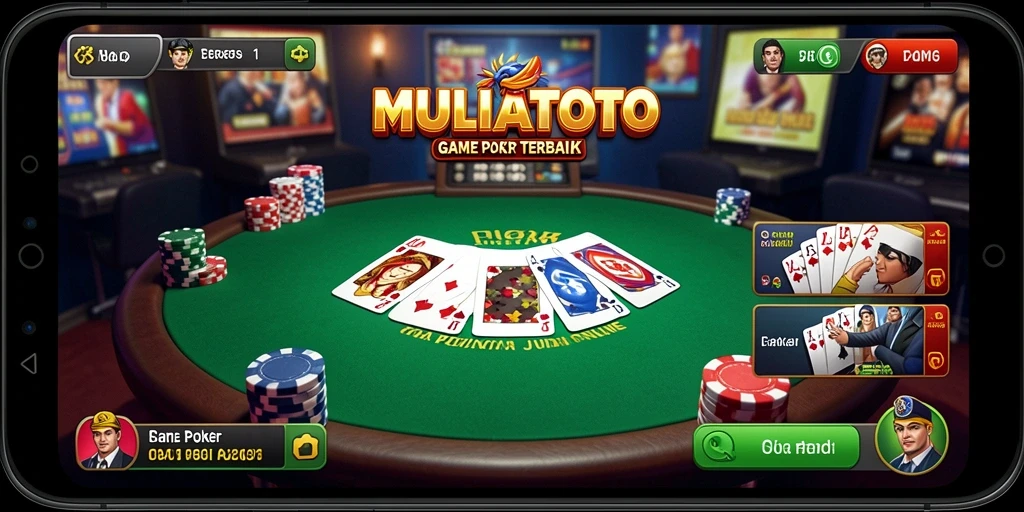 Screenshot gameplay MULIATOTO menampilkan suasana poker yang seru dan kompetitif.