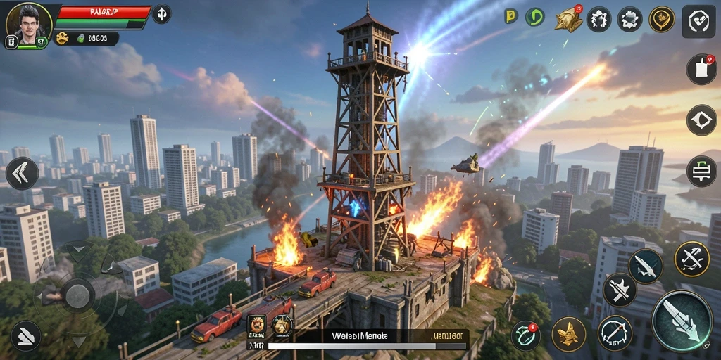 Tampilan gameplay PAKARJP yang menarik dengan menara beraksi.