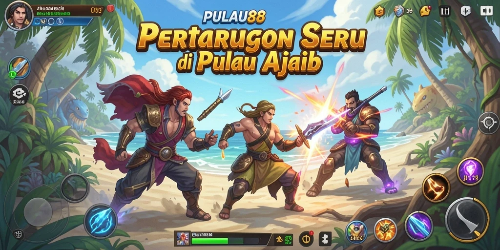 Screenshot PULAU88 menampilkan aksi seru gameplay di pulau.