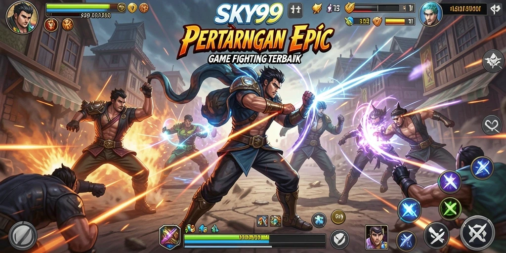 Screenshot yang menampilkan pertarungan seru di SKY99.