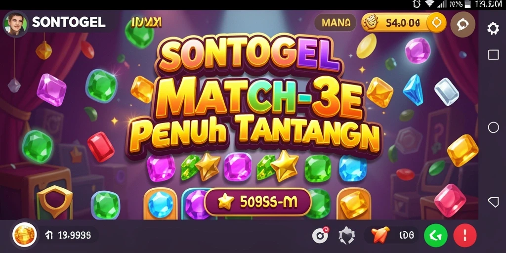 Tampilan gameplay seru dari SONTOGEL menyajikan tantangan Match-3 yang menarik.