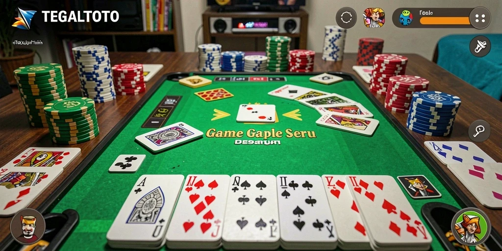 Screenshot gameplay TEGALTOTO memperlihatkan suasana seru bermain Gaple.